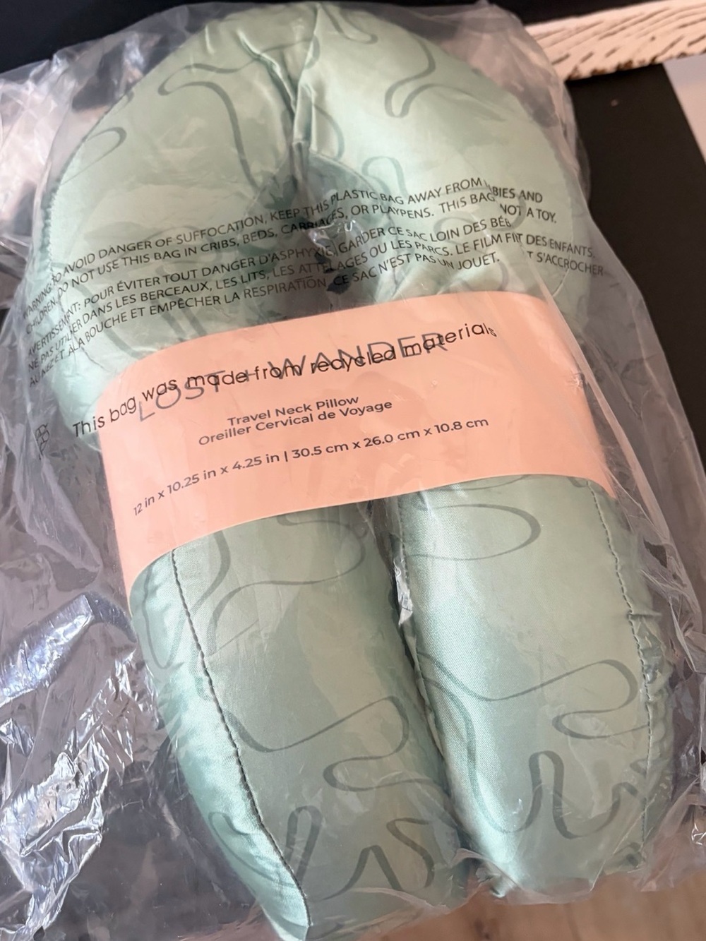 Lost + Wander Travel Neck Pillow Sage Green NEW